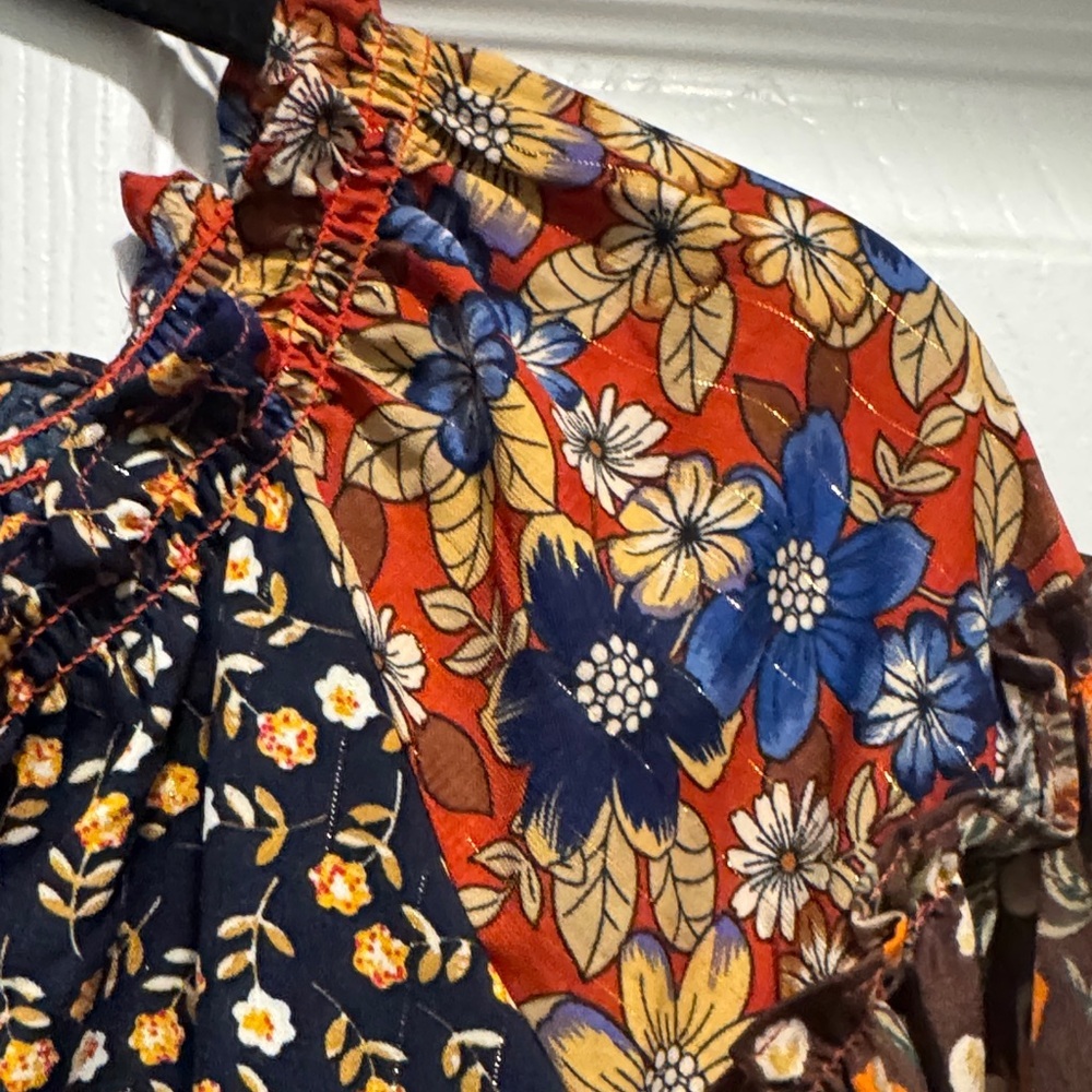 Umgee Boho Patchwork Long Sleeve Blouse Gypsy - Picture 8 of 11